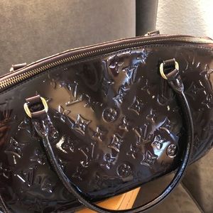 Louis Vuitton paten leather Plumb monogram handbag